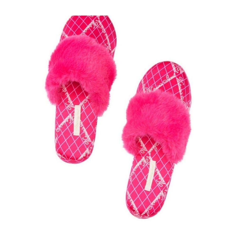 NWT Victoria Secret Signature Satin Slipper Large Pink - Picture 2 of 6